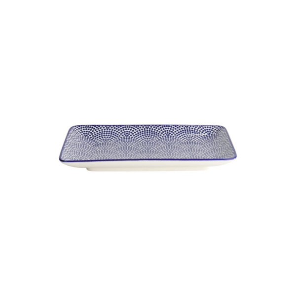 Sushi-Platte Nippon Blue Dots Blau/Weiß, Porzellan, 21 × 13,5 cm, Art.-Nr. 15606