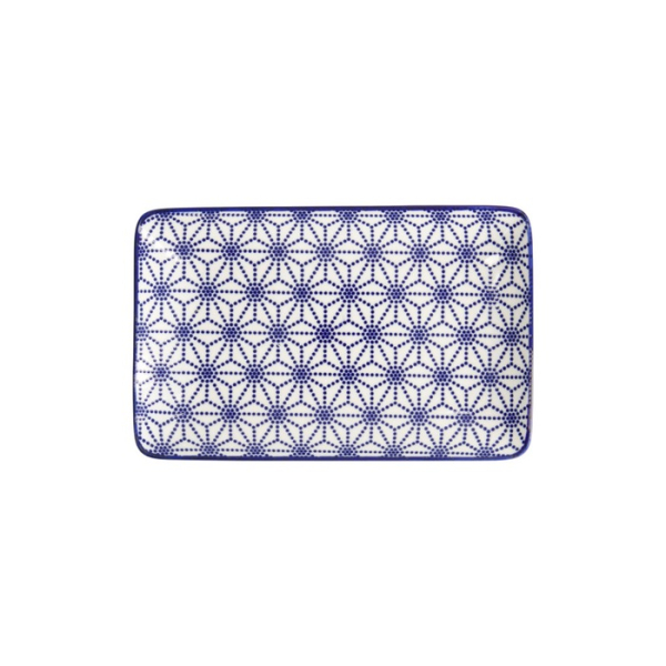 Sushi-Platte Nippon Blue Stars Blau/Weiß, Porzellan, 21 × 13,5 cm, Art.-Nr. 15610