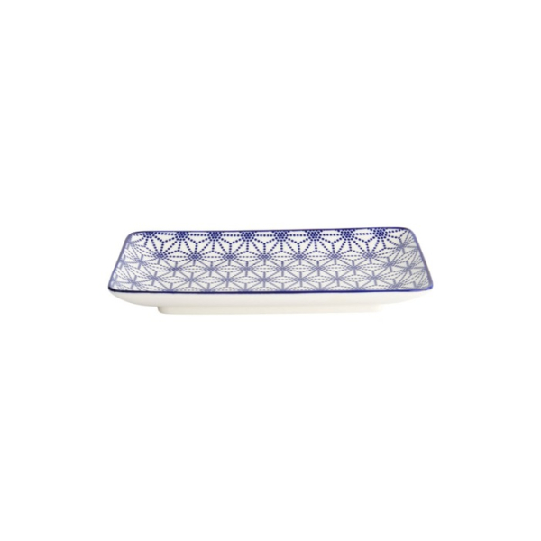 Sushi-Platte Nippon Blue Stars Blau/Weiß, Porzellan, 21 × 13,5 cm, Art.-Nr. 15610