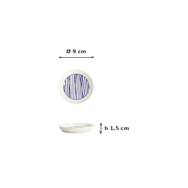 Teeuntersetzer Nippon Blue Lines, Porzellan, Ø 9,5 × 1,5 cm, Art.-Nr. 15643