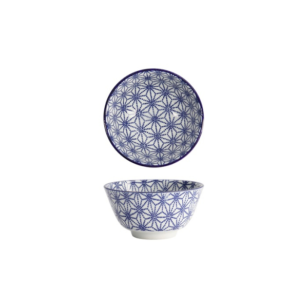 Tokyo Design Studio Reisschale Nippon Blue Stars Blau/Weiß, Porzellan, Ø 12 × 6,4 cm, 300 ml