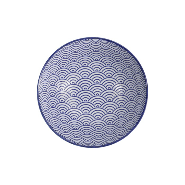 Ramenschale Nippon Blue Waves Blau/Weiß, Porzellan, Ø 21 × 7,8 cm, 1 l, Art.-Nr. 16012