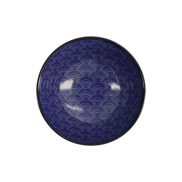 Ramen Bowl Soba Nippon Blue Dots Blue/White, Porcelain, Ø 21 × 7.8 cm, 1 l, Item No. 16013