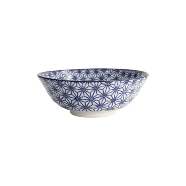 Ramenschale Soba Nippon Blue Stars Blau/Weiß, Porzellan, Ø 21 × 7,8 cm, 1 l, Art.-Nr. 16017