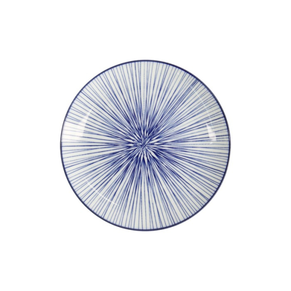 Plate Nippon Blue Lines Blue/White, Porcelain, Ø 20.6 × 2.2 cm, Item No. 16021