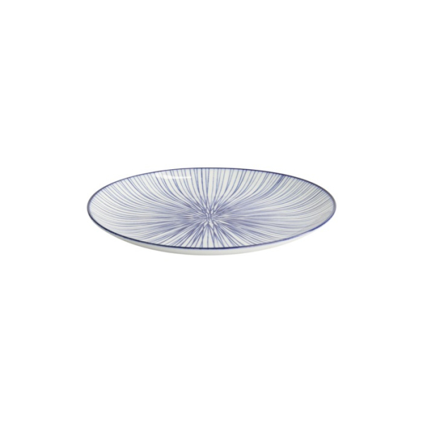 Plate Nippon Blue Lines Blue/White, Porcelain, Ø 20.6 × 2.2 cm, Item No. 16021