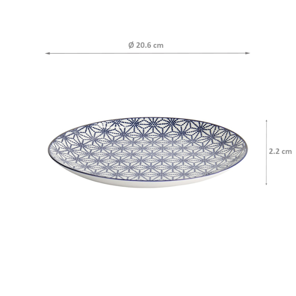 TDS, Plate, Nippon Blue, Stars, Ø 20.6 x 2.2 cm - Item No. 16023