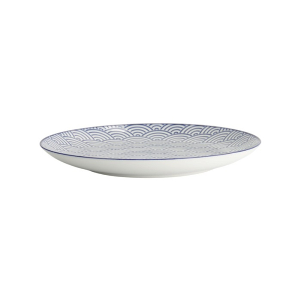 Teller Nippon Blue Waves Blau/Weiß, Porzellan, Ø 25,7 × 3 cm, Art.-Nr. 16024