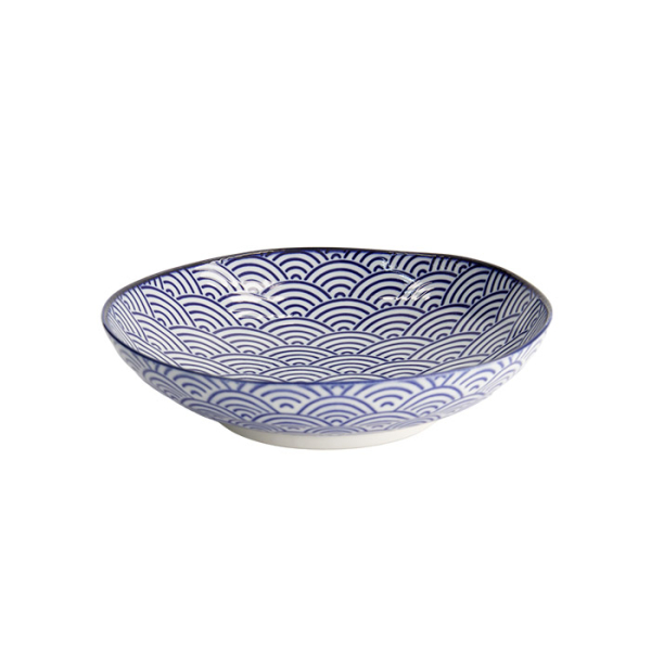 TDS, Pasta Plate, Nippon Blue, Waves, Ø 21 x 5.2 cm - Item No. 16027