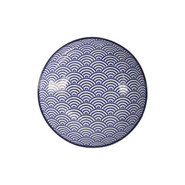 Pastateller Nippon Blue Waves Blau/Weiß, Porzellan, Ø 21 × 5,2 cm, Art.-Nr. 16027
