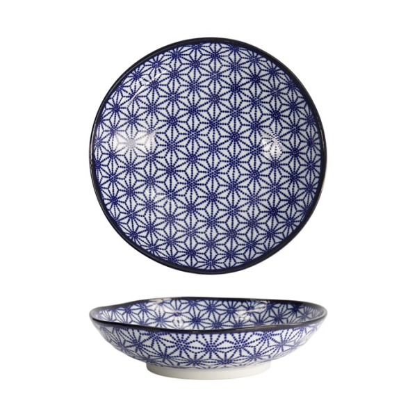 Tokyo Design Studio Pastateller Nippon Blue Stars Blau/Weiß, Porzellan, Ø 21 × 5,2 cm
