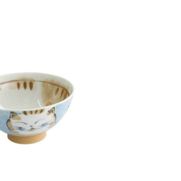 Reisschale Fuku Cat Neko Kawaii Blau, Porzellan, Ø 11,5 × 6,2 cm, 300 ml, Art.-Nr. 16298