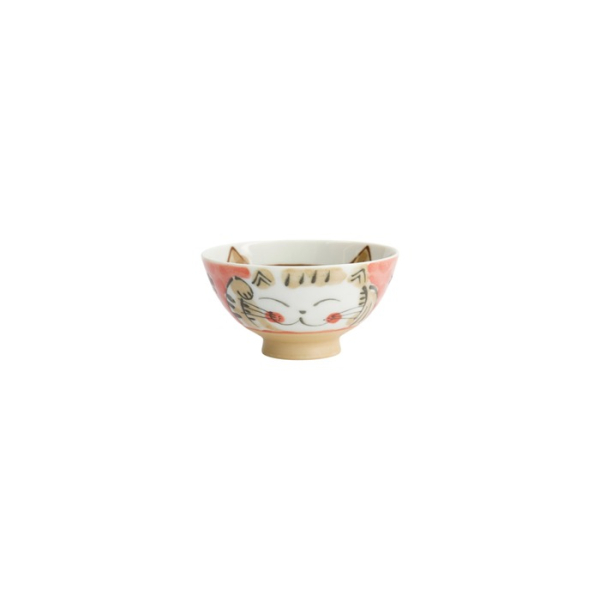 Reisschale Fuku Cat Neko Kawaii Rot, Porzellan, Ø 11,5 × 6,2 cm, 300 ml, Art.-Nr. 16299