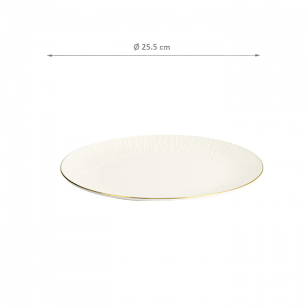 TDS, Plate, Nippon White, Lines, Ø 25.5 x 2 cm - Item No. 16415