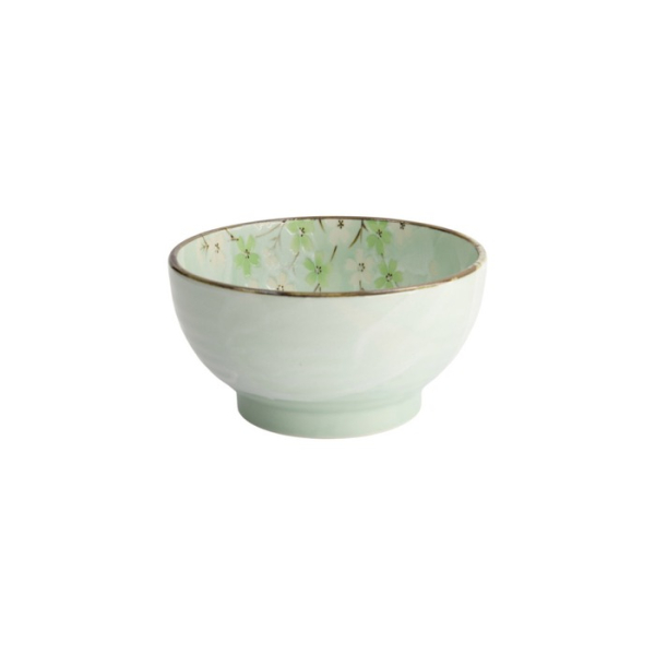 Rice Bowl Green Cosmos, Stoneware, Ø 17 × 9 cm, 950 ml, Item No. 16503