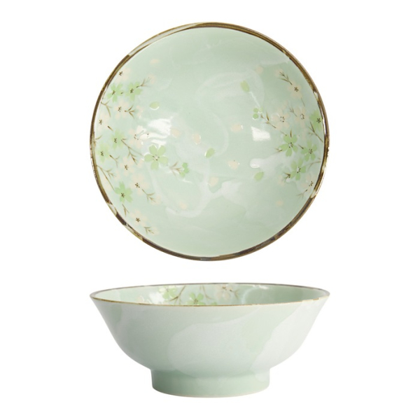 Tokyo Design Studio Noodle Bowl Green Cosmos, Stoneware, Ø 21 × 9 cm, 1.3 l