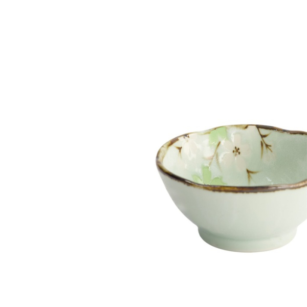Sauce Bowl Green Cosmos, Stoneware, Ø 9 × 4 cm, 100 ml, Item No. 16506