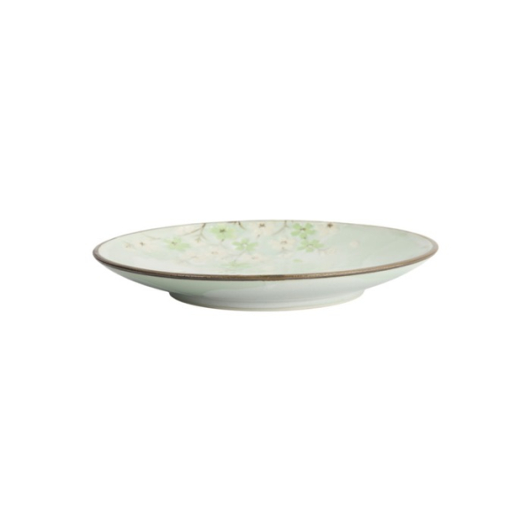 Plate Green Cosmos, Stoneware, Ø 22.7 × 3.1 cm, Item No. 16509
