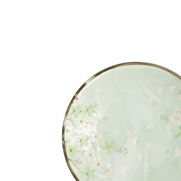 Plate Green Cosmos, Stoneware, Ø 22.7 × 3.1 cm, Item No. 16509