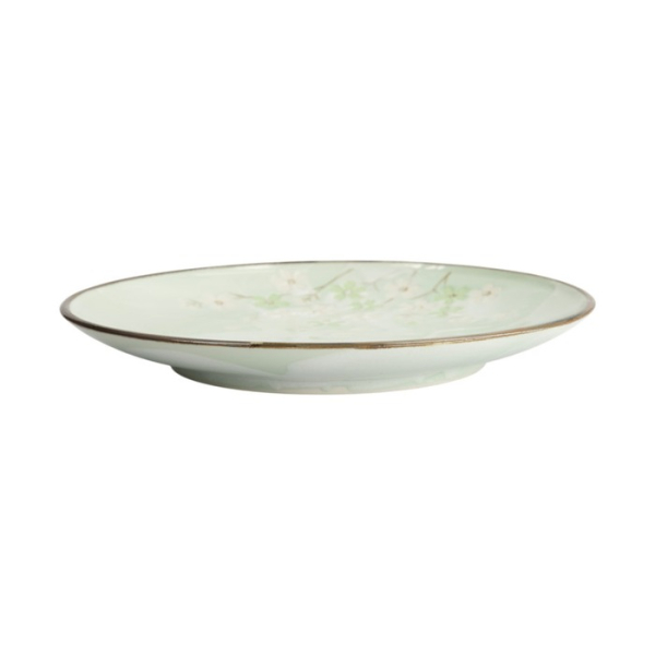 Plate Green Cosmos, Stoneware, Ø 28.5 × 3.5 cm, Item No. 16510