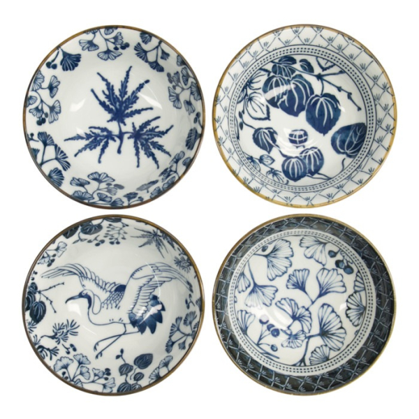 Bowl Set Flora Japonica Blue/White, Porcelain, Ø 14.8 × 7 cm, 500 ml, Item No. 16705