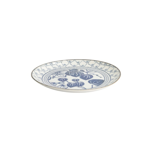 Plate Flora Japonica Ivy Blue/White, Porcelain, Ø 20.6 × 2.2 cm, Item No. 16719