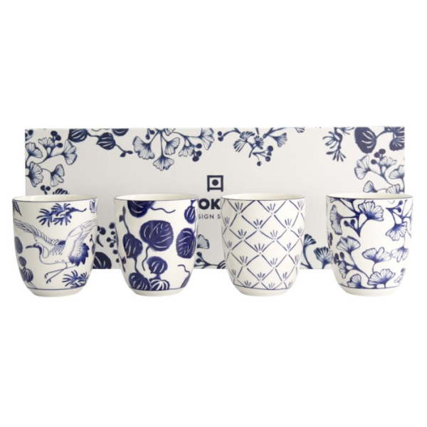 TDS, Tea Cup Set Flora Japonica Blue, 4 pcs., Porcelain, Ø 6.7 × 7.7 cm, 170 ml, Item No. 16728