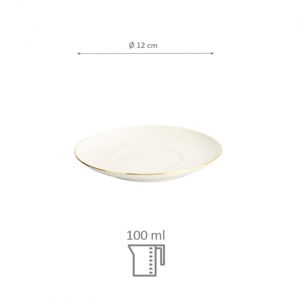 TDS, Saucer, Nippon White, Waves, Ø 12 cm - Item No. 16814