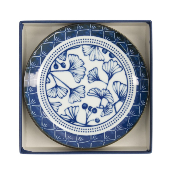 Plate Set Flora Japonica Blue/White in a gift box, 4 pcs., Porcelain, Ø 16 × 2 cm, Item No. 16851