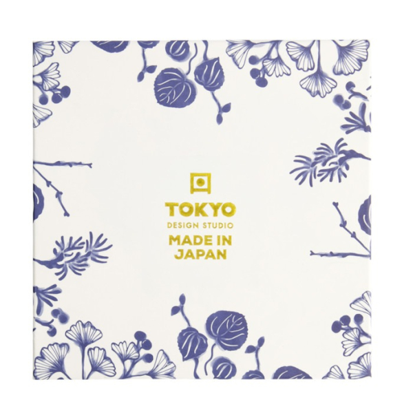 Plate Set Flora Japonica Blue/White in a gift box, 4 pcs., Porcelain, Ø 20.6 × 2.2 cm, Item No. 16852