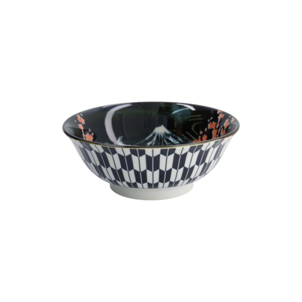 Ramen Bowl Asakusa Kabuki White/Red/Black, Porcelain, Ø 20.5 × 8 cm, 1.25 l, Item No. 16859