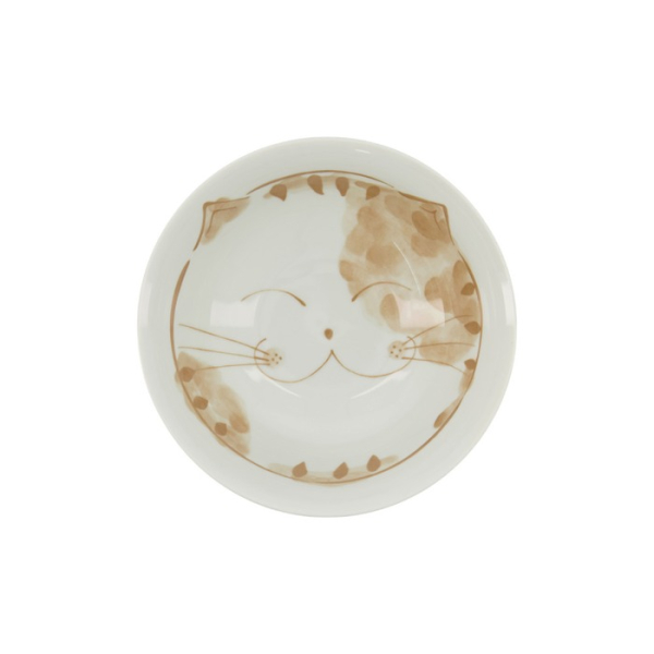 Rice Bowl Fuku Cat Neko Kawaii Blue, Porcelain, Ø 20.3 × 8 cm, 1 l, Item No. 16903