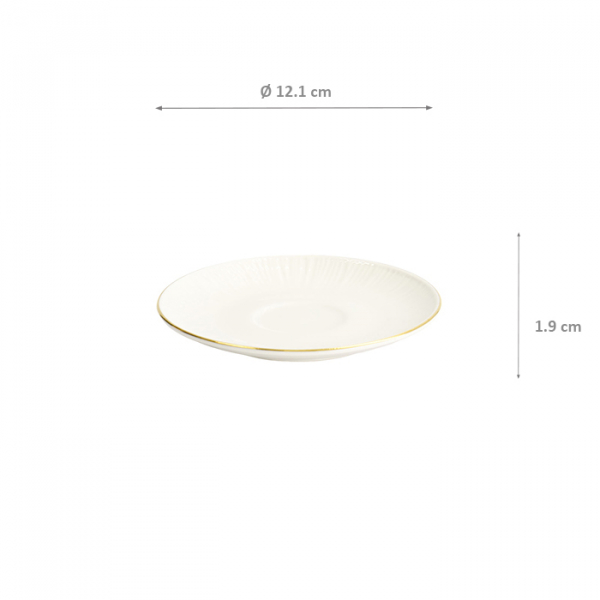 TDS, Saucer, Nippon White, Ø 12.1 x 1.9 cm, Lines, - Item No. 16942