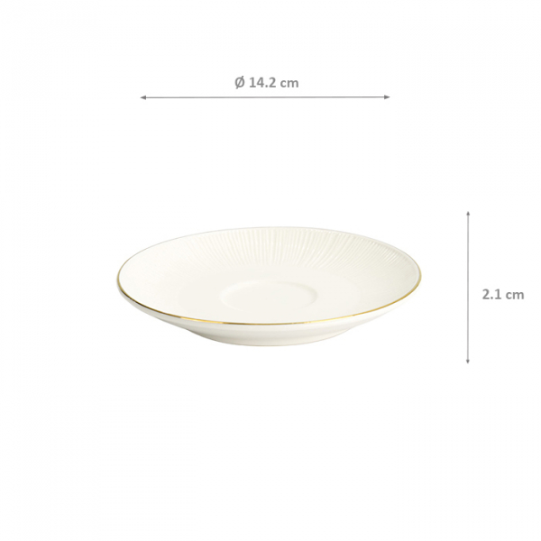 TDS, Untertasse, Nippon White, Ø 14,2 x 2,1 cm, Lines, - Art Nr. 16950