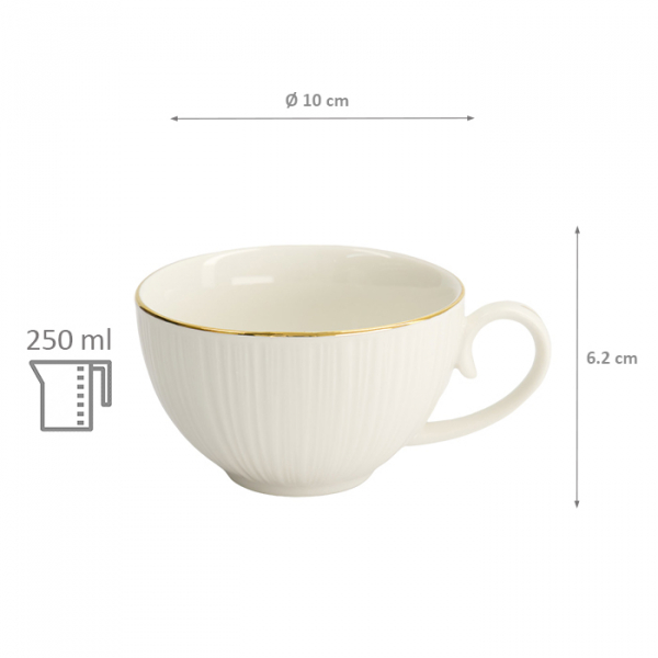 TDS, Cup, Nippon White, Lines, Ø 10 x 6.2 cm 250 ml - Item No. 16954