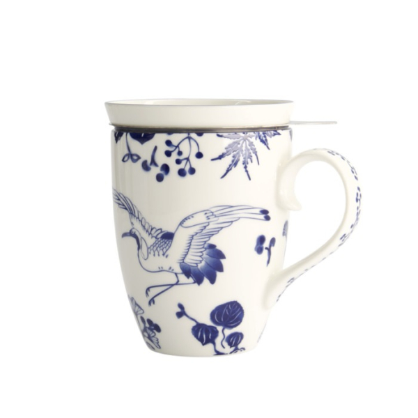 Mug Flora Japonica Crane Blue in Gift Box, Porcelain, 380 ml, Item No. 16978