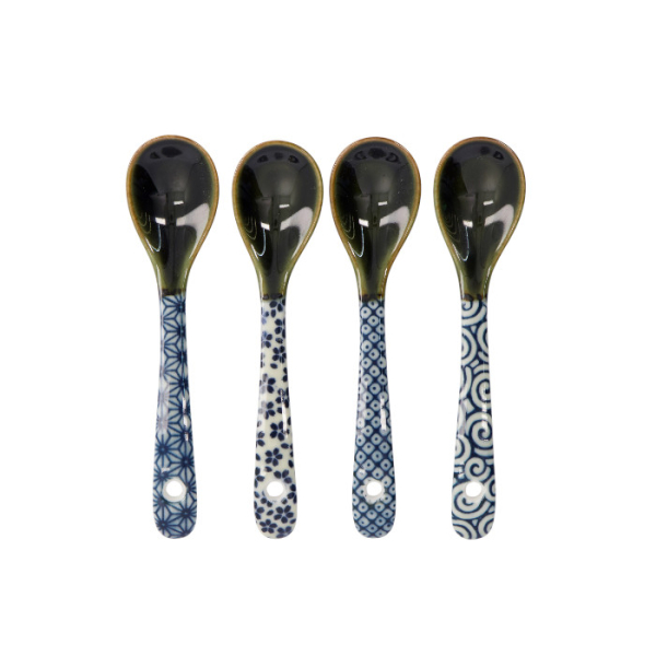 TDS, 4 Spoons, 12.5 cm, Blue, Item No. 17102