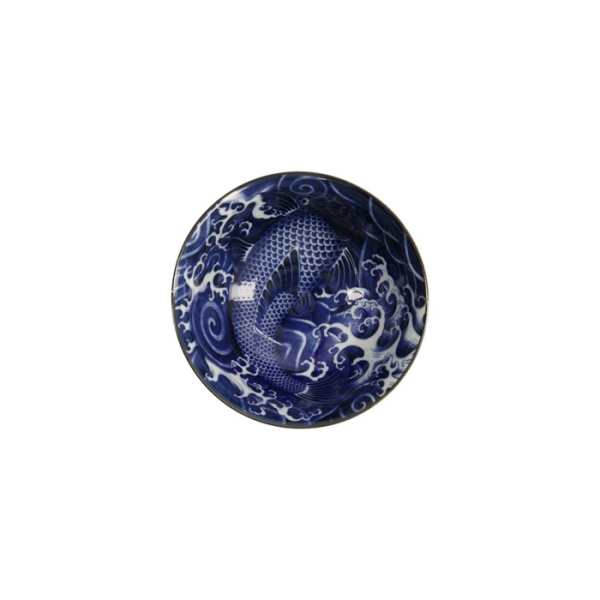 Reisschale Japonism Carp Blau, Porzellan, Ø 15 × 7 cm, 500 ml, Art.-Nr. 17106