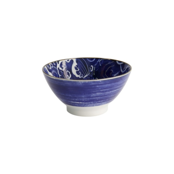 Reisschale Japonism Carp Blau, Porzellan, Ø 18 × 9 cm, 1 l, Art.-Nr. 17107