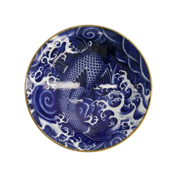 Schale Japonism Carp Blau, Porzellan, Ø 25,2 × 7,7 cm, 1,6 l, Art.-Nr. 17108