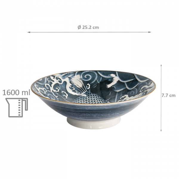 TDS, Japonism, Bowl, Darkgrey, Ø 25.2 x 7.7 cm, Carp - Item No: 17116