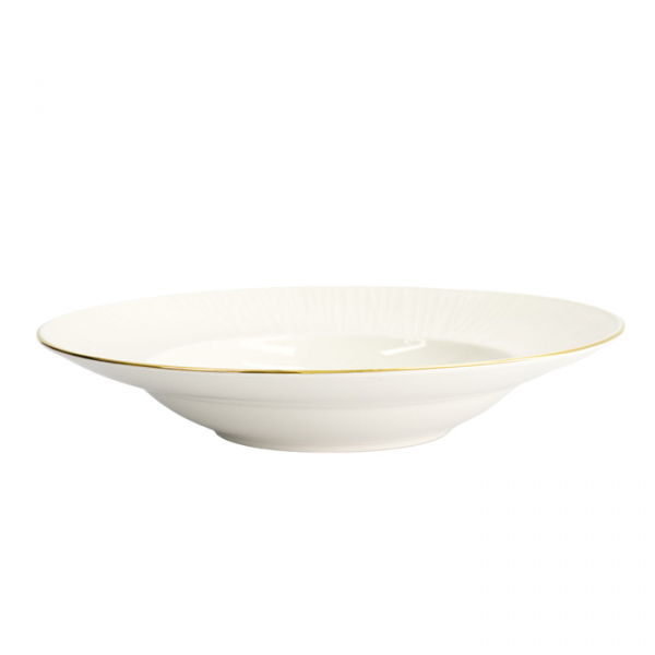 TDS, Pasta Plate, Nippon White, Lines, Ø 25.8 x 5 cm 300 ml - Item No. 17147