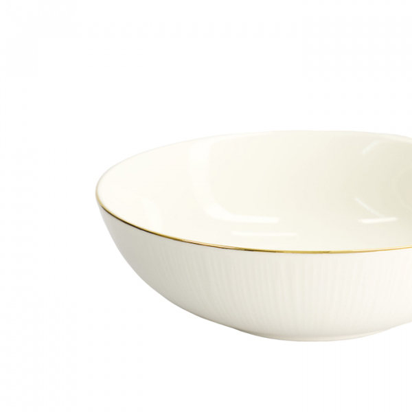 TDS, Bowl, Nippon White, Lines, Ø 21 x 6.3 cm - Item No. 17164