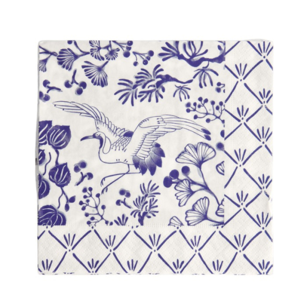 Tokyo Design Studio Servietten Flora Japonica Blau/Weiß, 20 Stück, Papier, 33 × 33 cm