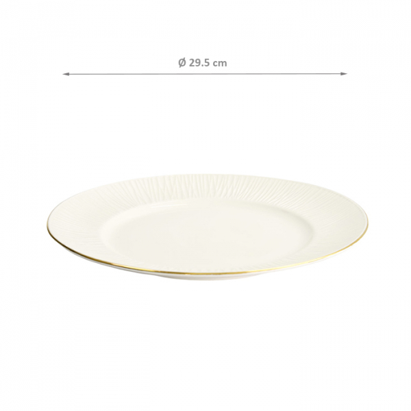 TDS, Plate, Nippon White, Lines, Ø 29.5 cm - Item No. 17292