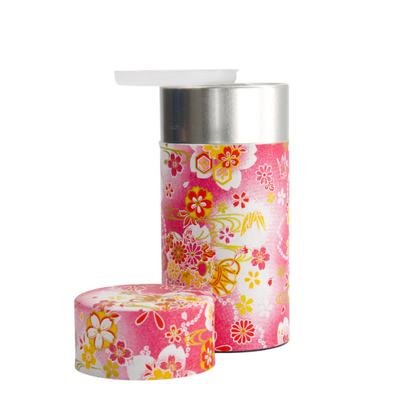 TDS, Tea Container S.S., 7.4x15.5cm, 200gr, Pink Flower, item No.: 17320