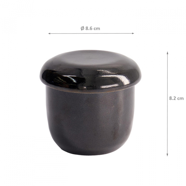 Ø 8.6x8.2cm Yuzu Schwarz Chawanmushi Tasse mit Deckel bei g-HoReCa (Bild 5 von 5)