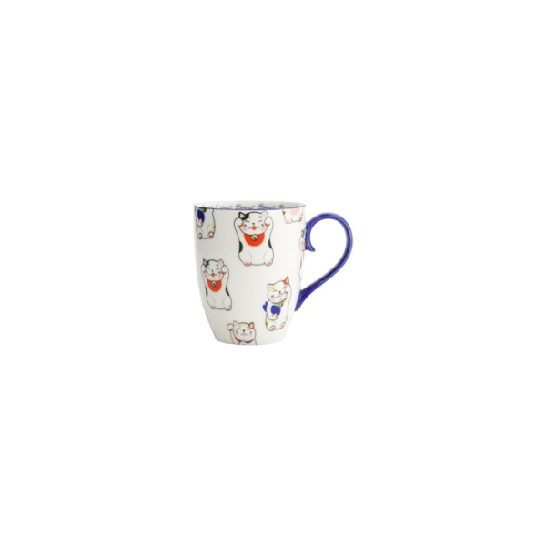 Mug Kawaii Lucky Cat Classic White in Gift Box, Porcelain, Ø 8.5 × 10.2 cm, 380 ml, Item No. 17619