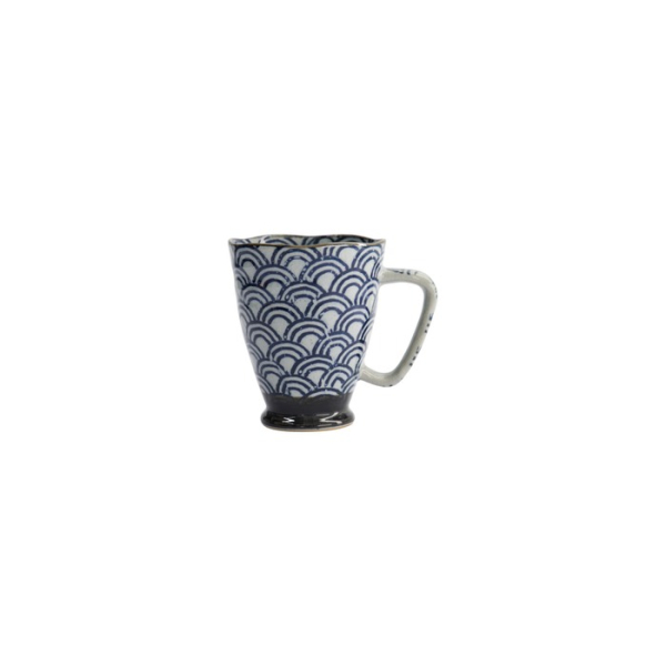 Mug Wave Blue/Grey, Stoneware, Ø 9 × 11 cm, 400 ml, Item No. 17722
