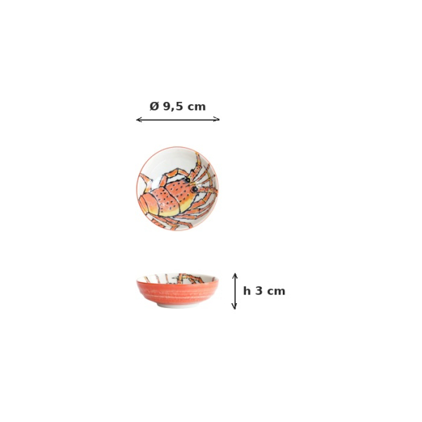 Sauce Bowl Seafood Lobster Red, Porcelain, Ø 9.5 × 3 cm, 150 ml, Item No. 17774